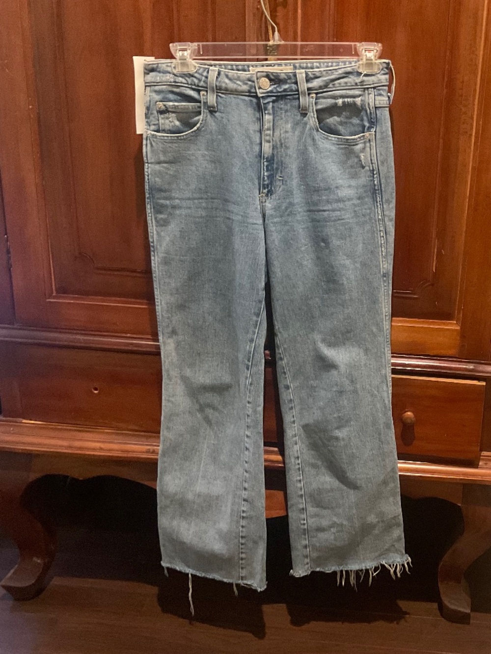 AMO Women’s Distressed Georgia Flare Light Wash Jeans Size 29